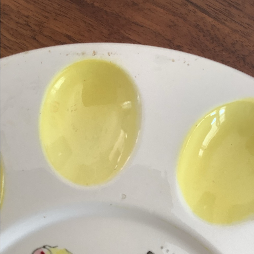 Vintage mid-century, ceramic Deviled Egg Plate - Picture 2 of 3